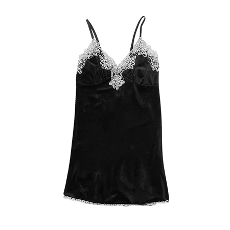 

Intimates Nightgown Gold Velvet Pajamas Lace Robes Underwear Sleepwear Trousers Polyester Dress for Women Casual Black