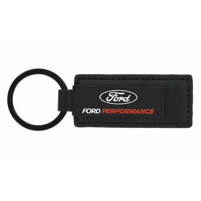 Llavero Ford Performance de piel negra con estampado UV