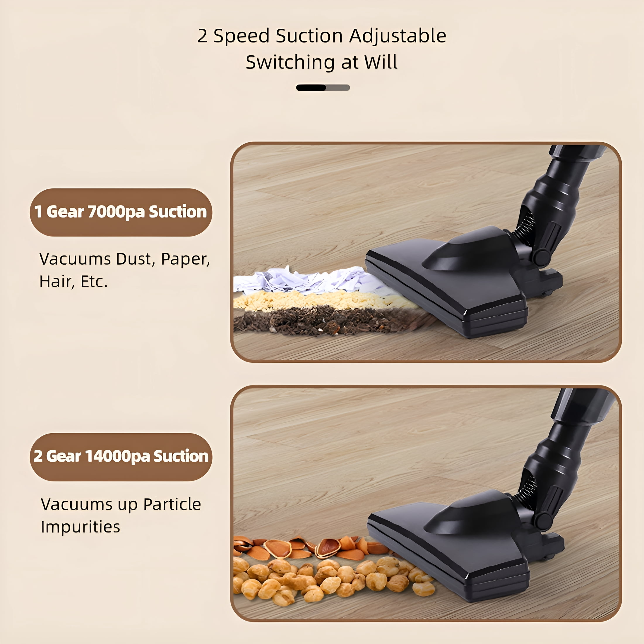 CURYMAY Cordless Stick Wet Dry Vacuum Cleaner with Mop,14000Pa Suction Lightweight Stick Vacuum Mop All in One,2 Speeds Adjustable,Household Upright Vacuum Cleaner and Mop Combo for Hard Floor Pet