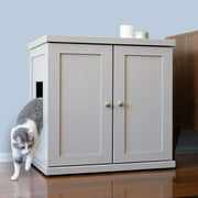 THE REFINED FELINE Cat Litter Box Enclosure Cabinet, Hidden Litter Tray Cat Furniture, Large + XLarge, Modern Style, Smoke Color (ERLB-LG-SK-AMZ)