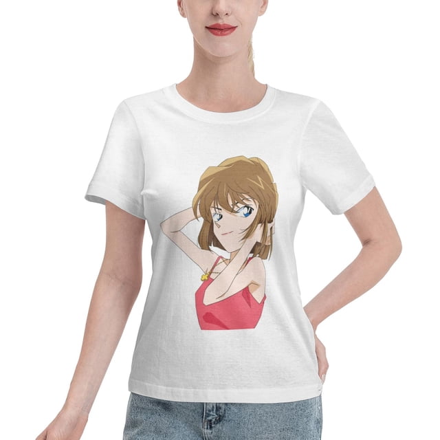 T-Shirt Basique à Manches Courtes pour Femmes Detective Conan Haihara Ai