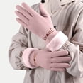 thumbnail image 5 of Nkmbld Winter Gloves for Men Women, Winter Warm Gloves and Touch Screen Velvet Padded Cycling Driving Winter Fashion Heating Gloves, Pink, 5 of 8