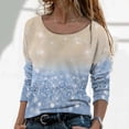 thumbnail image 2 of T-shirts à Manches Longues Col Rond pour Femmes Hauts Tunique Imprimée Florale Tendance Hauts Décontractés Amples Confortables Chandails en Molleton Blouses, 2 of 5