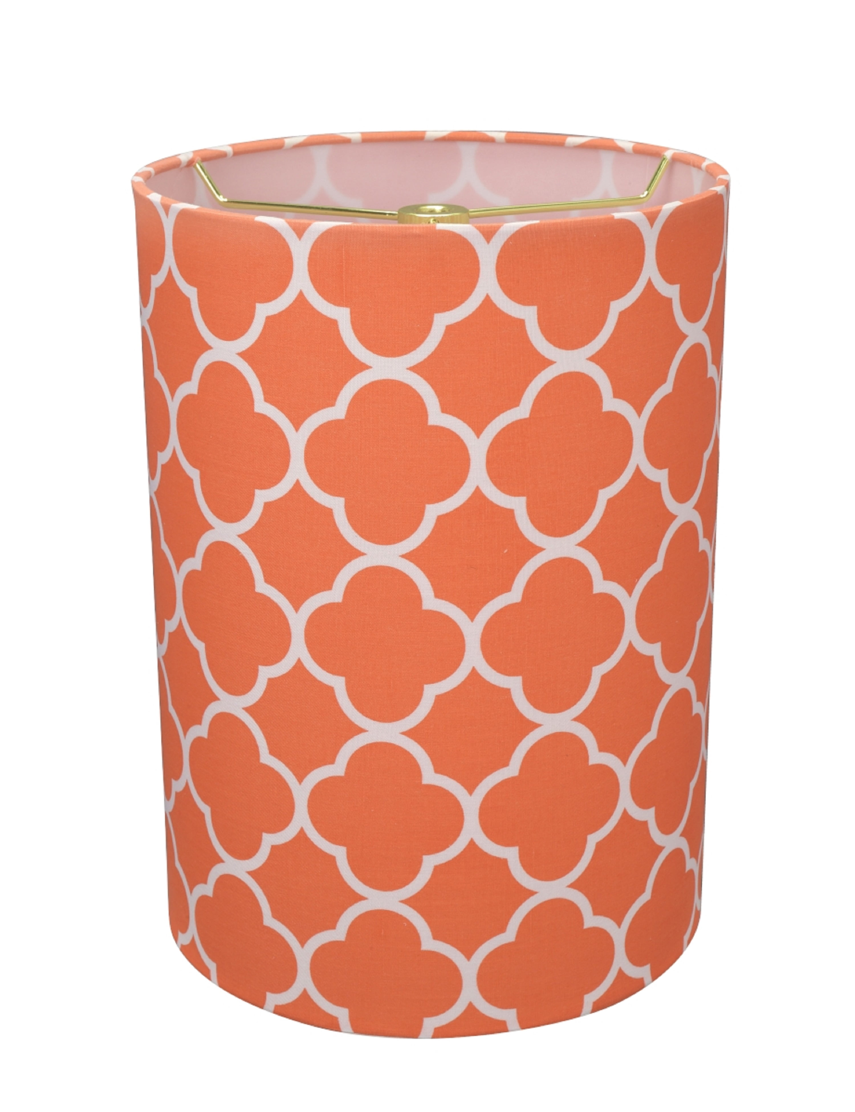 Aspen Creative 31129 Transitional Drum (Cylinder) Shaped Spider Construction Lamp Shade in Orange, 8" wide (8" x 8" x 11")