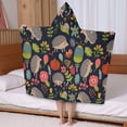 thumbnail image 5 of Cute Hedgehog Pattern with Pioneer Flower Hooded Bath Towel，50"x30" for Ages 3 To 12 Kids, Quick Dry Lightweight Soft Microfiber Hood Beach Towel Cover Up for Kids, 5 of 7