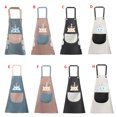 thumbnail image 3 of Maoww Tablier Réglable en PVC Sans Manches Tablier Poche Sangle Cuisson Bavoir Accessoire de Cuisine, Type 1, Bleu, 3 of 7