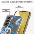 thumbnail image 3 of Allytech Floral Design Series Slim Shell Ring Holder Kickstand Shockproof Soft TPU Back Cover Cell Phone Case for Samsung Galaxy S22 Plus,Blue Flower, 3 of 4
