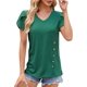 thumbnail image 2 of Camisetas de manga corta para mujer, camisetas casuales de moda con cuello en V, camisetas sueltas informales de verano de manga corta, Top Lo, 2 of 4