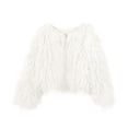 thumbnail image 5 of JGGSPWM Women's Cozy Shaggy Faux Furry Winter Outwear: Warm Long Sleeve Coat Jacket White XL, 5 of 7