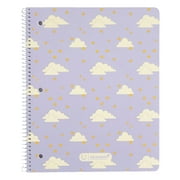 U Style Antimicrobial Wide Ruled 1 Subject Notebook with Microban, 10.5" x 8.5", 80 Sheets, Purple Clouds