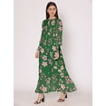 thumbnail image 4 of DressBerry Women's Printed Floor Length Georgette Dress Puff Sleeves Tiered Summer Wear Flared Maxi Dress, 4 of 7
