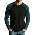 thumbnail image 2 of Zylanna Mens Raglan Long Sleeve Tees, Stretchy Classic Raglan Sleeve Crewneck Regular Fit Casual Layering Shirts for Men Black, 2 of 9