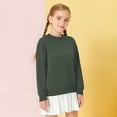 thumbnail image 2 of Mercatoo Kids Girls Cotton Sweatshirts Plain Crew Neck Long Sleeve Pullover Sweater Toddler Cute Thick Warm Lined Tops Clothes, 2 of 6