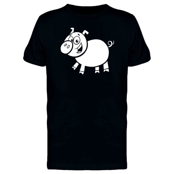 Adorable Happy Pig Cartoon T-Shirt Men -Image by Shutterstock, Male Large