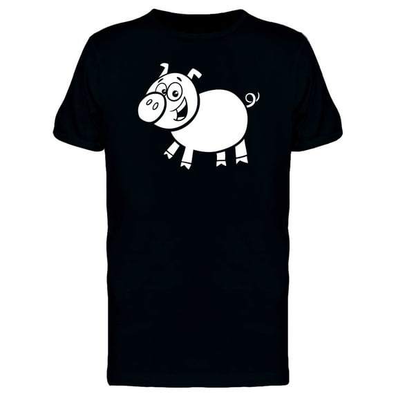 Adorable Happy Pig Cartoon T-Shirt Men -Image by Shutterstock, Male XX-Large