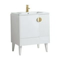 thumbnail image 1 of Fine Fixtures Venezian Collection - 30" Single White Bathroom Vanity, Brass Handles., 1 of 4
