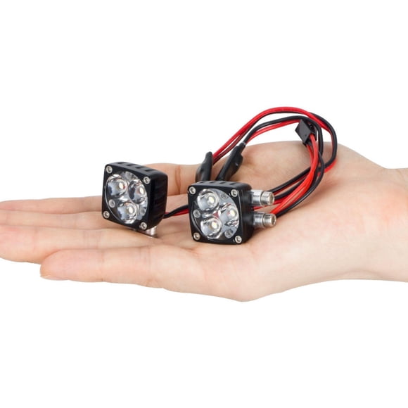 Kit de iluminación de 2 piezas para coche modelo, aleación de aluminio negro CH3, accesorios de repuesto realistas multiusos, resistentes para Wraith