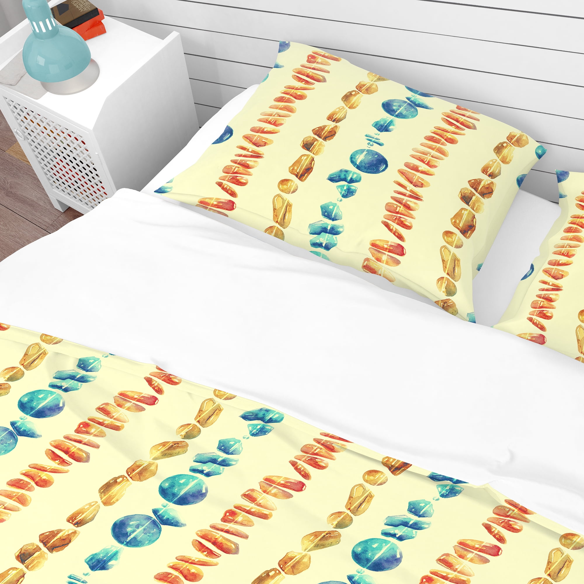 Designart 'Beads From Natural Semiprecious Stones' Bohemian & Eclectic Duvet Cover Set