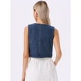 thumbnail image 4 of DARING DIVA Women's Denim Vest Sleeveless Button Down Cropped Waistcoat XS Vintage Blue, 4 of 6