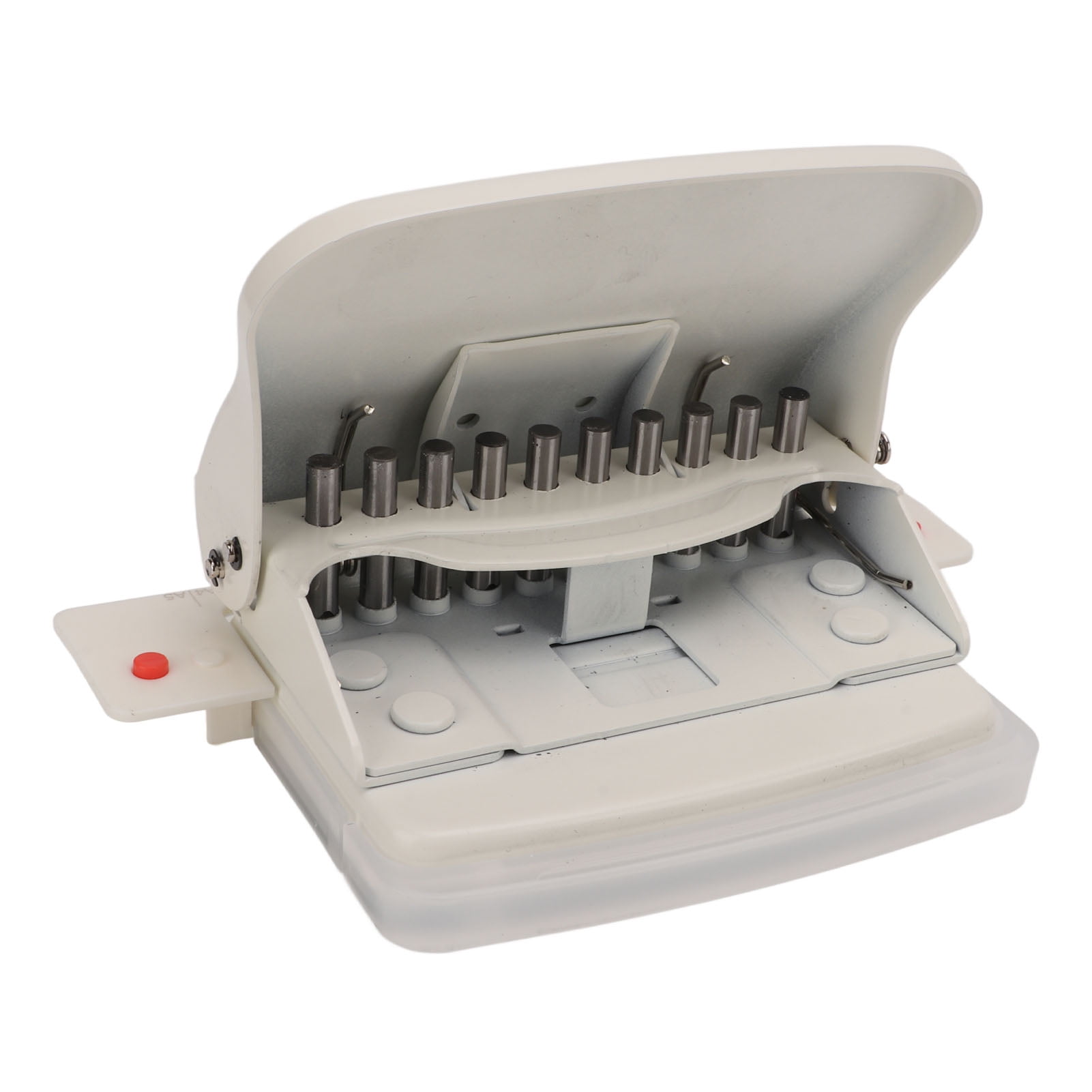 Nieyigj 10-Hole Metal Handheld Paper Punch for Bookbinding, 10-Sheet Capacity, White