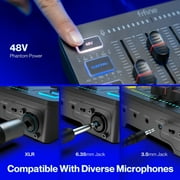 FIFINE SC3 Gaming Audio Mixer, 4 Channels Audio Interface with XLR/6.35mm/3.5mm Inputs, RGB Streaming Sound Card with Monitor, 48V Power, Mute Button SC3PLUS