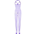 thumbnail image 5 of Lovskoo Valentines Day Men's Sleepwear Fishnet Bodystocking See-Through Fishnet Stocking One-Piece Mesh Bodysuit Purple Free Size, 5 of 8