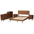 thumbnail image 2 of Baxton Studio Demeter Walnut Brown Finished Wood King Size 5-Piece Bedroom Set, 2 of 15
