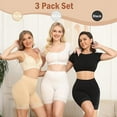 thumbnail image 2 of Yeblues 3 Pack Lace Slip Shorts for Under Dresses Women Smooth Anti-chafing Boyshorts Seamless Underwear Safety Shorts (Black+Nude+White, 2XL), 2 of 6