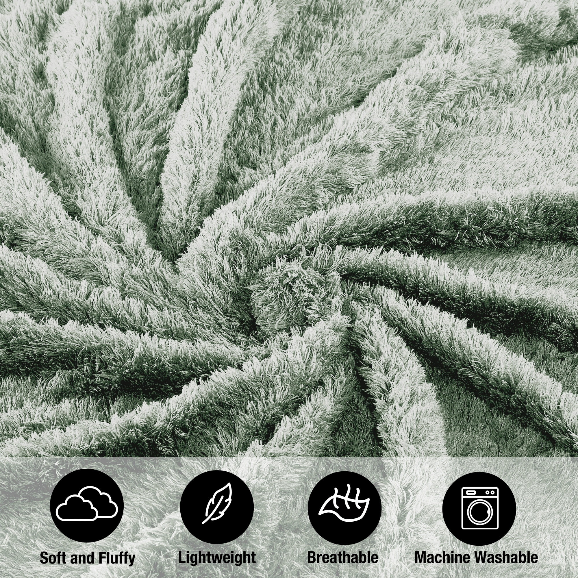 CBCHome Cozy Chenille Sherpa Throw Blanket - Soft, Plush, Fluffy Sofa and Bed Throw, Great Gift for Women, Teens - All Season Home Décor (Desert Sage, 50" x 60")