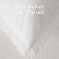 thumbnail image 2 of 22×22 Inch Velvet Fringe Throw Pillow Cover 2-Pack Soft Textured Decorative Cushion for Sofa Bed Living Room Home Decor, 2 of 7