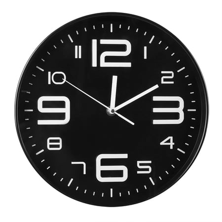 Rewera Simple Quartz Wall Big Watch Hanging Clock Home Office Bedroom Decoration (Black)