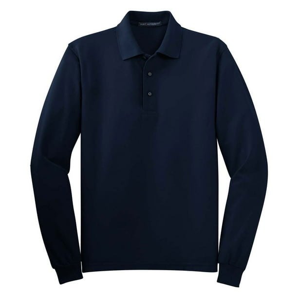 Port Authority - Port Authority Men's Silk Touch Long Sleeve Polo Shirt ...