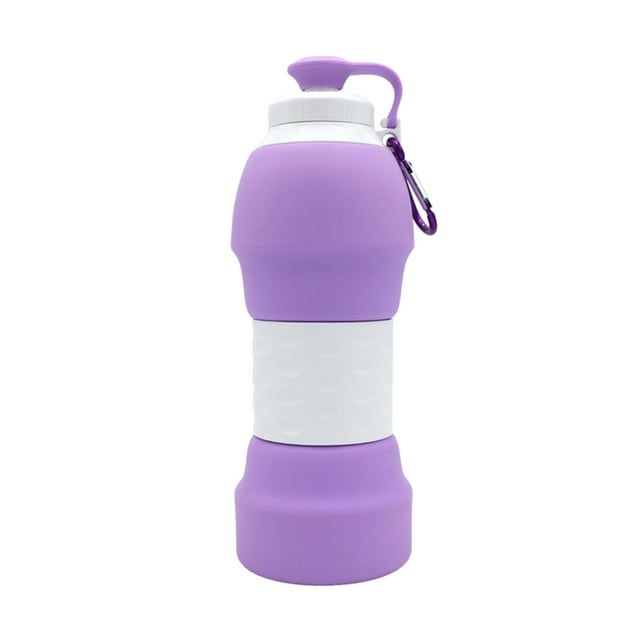 EeaseCA Collapsible Kettle Creative Portable Outdoor Water Storage Holder Kettle Water Container for Travel Trip (580ML Purple)