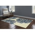 thumbnail image 4 of Aspire Wool Floral Ivory & Navy 5' x 8' Area Rug, 4 of 6