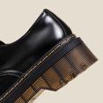 thumbnail image 4 of Plataforma Cadros de mocasines Oxford zapatos casuales con encaje para mujeres (40) negro, 4 of 9