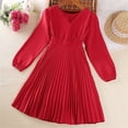 thumbnail image 2 of Cathalem Dresses for Girls Fancy Toddler Girls Long Sleeve Cartoon Prints Dress Princess Dress Dance Party Dresses Fall Clothes (Red,11-12 Years), 2 of 6
