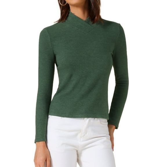 DARING DIVA Women's Basic Long Sleeve Solid Color Thermal Shirts XS Dark Green