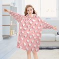 thumbnail image 5 of Wearable Blanket with Sleeves and Pocket Oversized Hooded Sweatshirt 3-14 YR White Heart S, 5 of 7