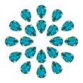 thumbnail image 1 of Unique Bargains 20Pack Teardrop Sew on Rhinestone - 10x7mm Glass Teardrop Crystal Rhinestones in Gold Prong Setting (Lake Blue), 1 of 7