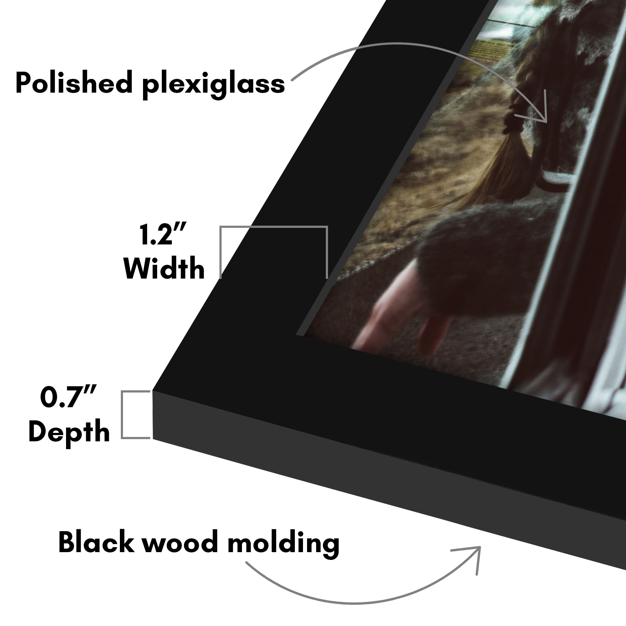 Americanflat 16x22 Picture Frame with Polished Plexiglass Wide Photo Frames Made Vertical Horizontal - Black