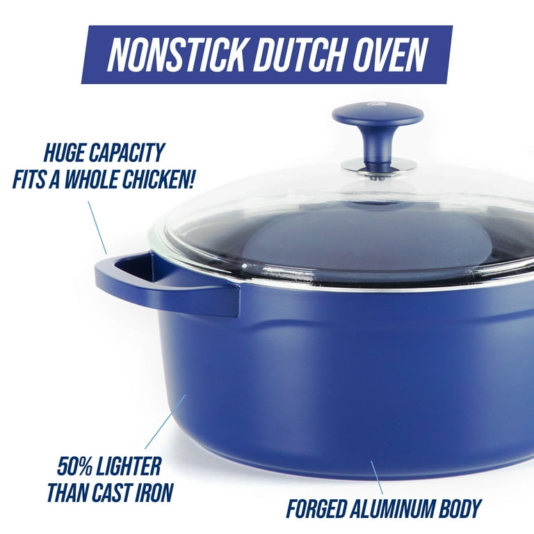 Blue Diamond Cookware Infused 4.5QT Dutch Oven with Glass Lid
