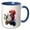 Blue/White, variant on 3drose, Image of Watercolor Rooster Illustration, 11oz Magic Transforming Mug