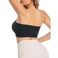 thumbnail image 2 of Gustave 3 Pack Strapless Bandeau Bra for Women Non-Slip Seamless Padded Bralette Wireless Tube Top Bras with Removable Pads Clear Straps, 2 of 12
