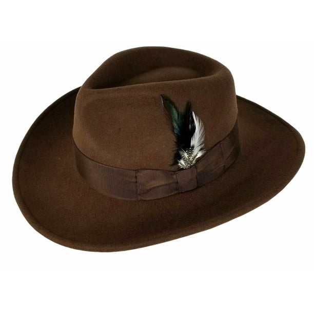 Different Touch Men's 100 Crushable Wool Felt Indiana Jones Cowboy