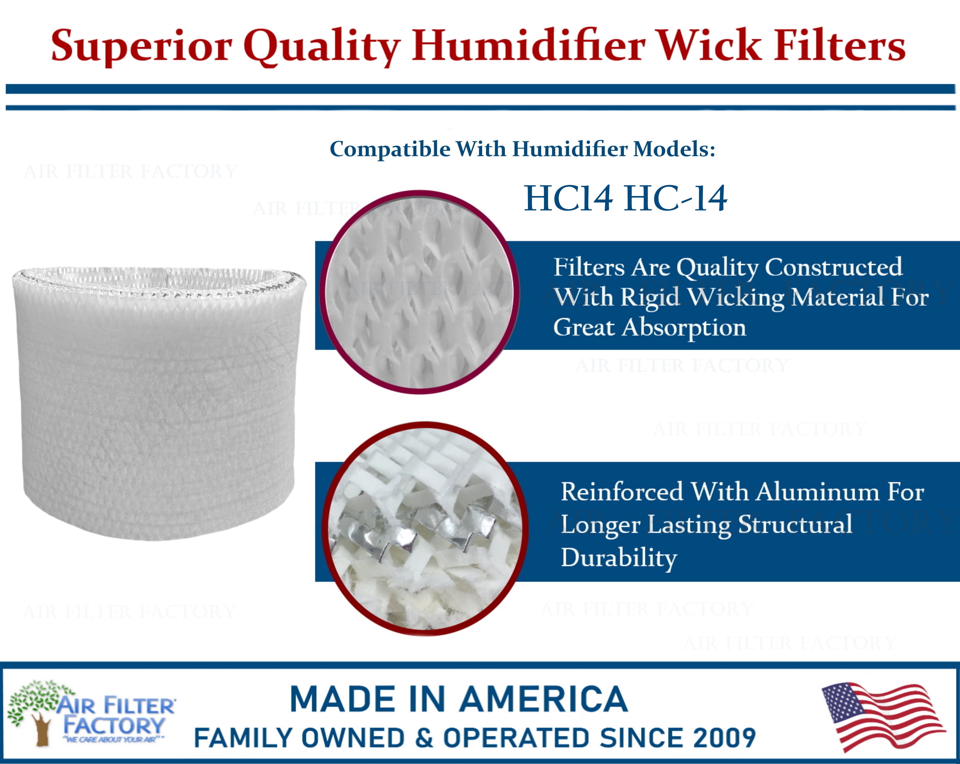 Air Filter Factory Replacement for HC14, HC-14 Honeywell Humidifier Filter 2-Pack