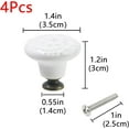 thumbnail image 2 of 4 Pcs Ceramic Cabinet Kitchen Knobs Handles Vintage Round Single Hole Knobs for Drawer Cupboard Closet, with Mounting Screws, White, 2 of 9