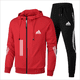 thumbnail image 5 of Sudadera y pantalón con capucha para hombre, traje de 2 piezas con cremallera, transpirable, de alta calidad, moderno, adecuado para primavera y otoño, 2, 5 of 5