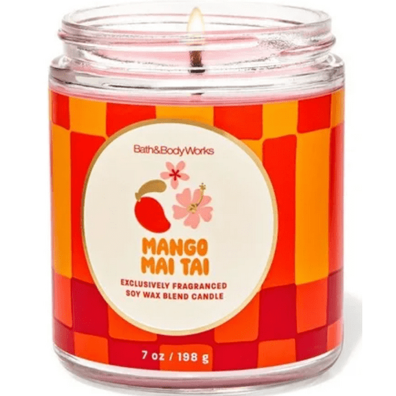 Bath & Body Works Mango Mai Tai 7 oz Scented Single Wick Candle