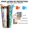 thumbnail image 3 of 16oz Tumblers Pioneer Flower and Butterfly Stainless Steel Vacuum Insulated Double Wall Travel Tumbler Cups Mug with Lid and Straw,Cleaning Brush for Coffee,Tea, 3 of 4