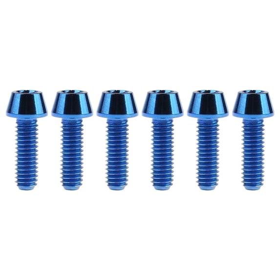 Wanyifa Titanium Ti DIN912 M4 8 12 15 20mm Tapered Head Hex Bolts Bicycle Screws,M4x15mm,Blue,6 Pcs